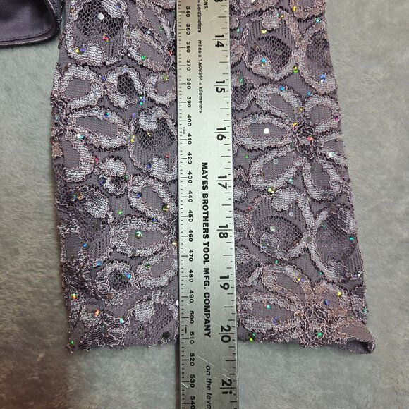 R&M Richards Elegant Lavender Lace Jacket Tiered Dress 18W formal party glitz - Picture 13 of 16